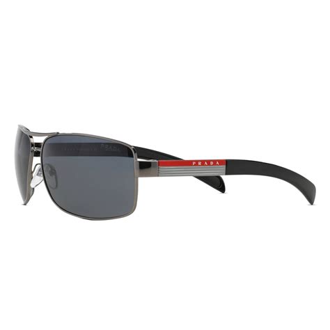 prada linea rossa men's ps 54is sunglasses 65mm|Prada Linea Rossa Polycarbonate Grey Rectangular Men's .